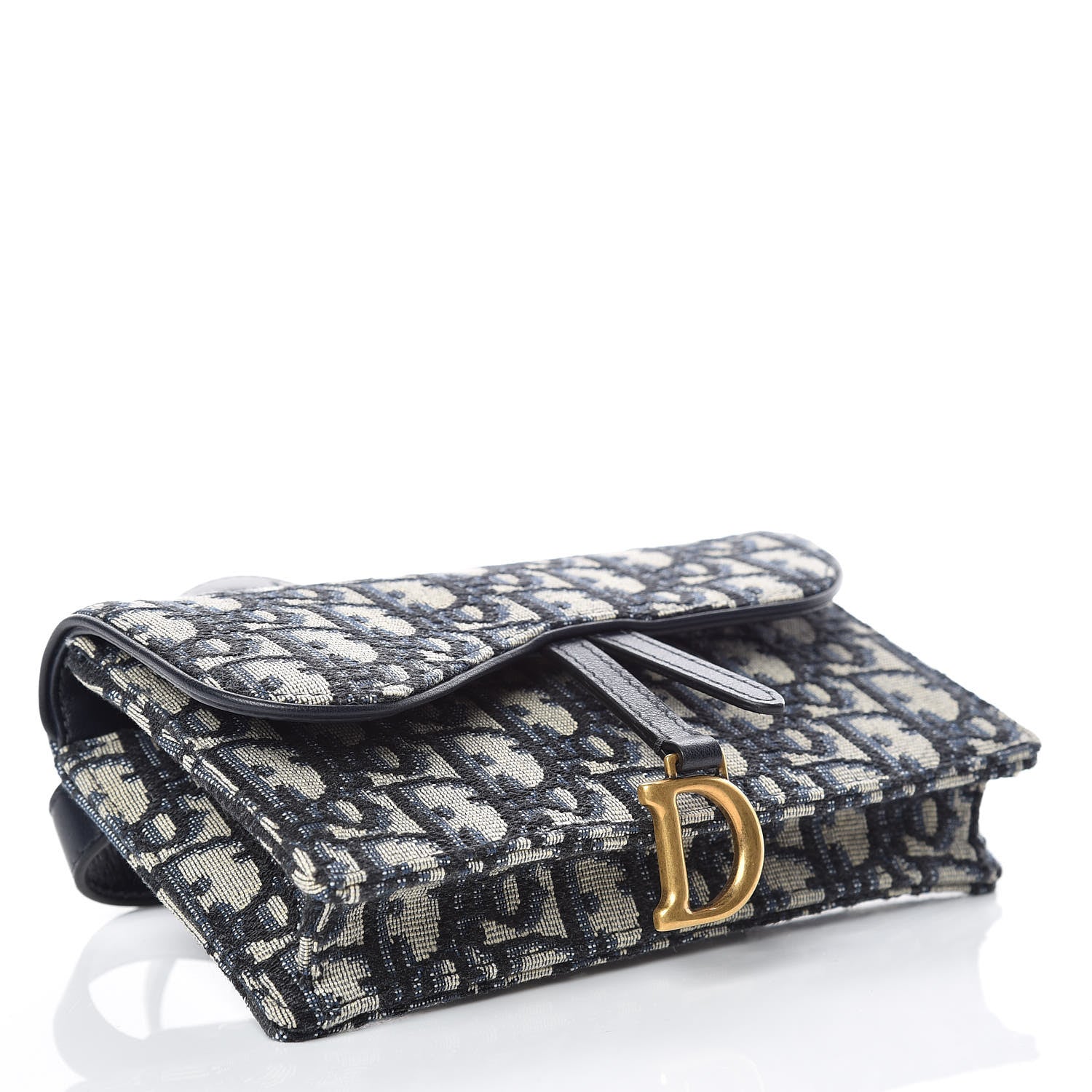 Christian Dior Oblique Saddle Belt Bag Blue 5 of 12