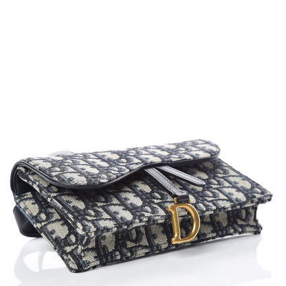 Christian Dior Oblique Saddle Belt Bag Blue 5 of 12