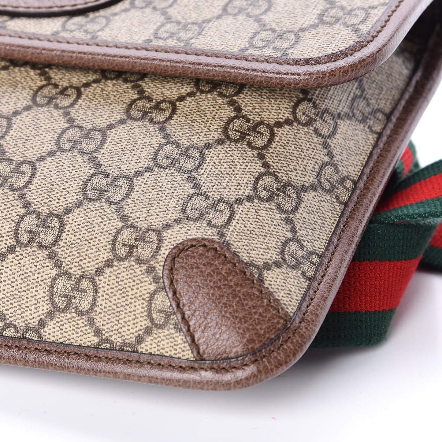 GG Supreme Monogram Neo Vintage Web Belt Bag Brown