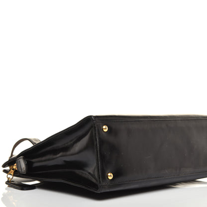 Chanel Patent Logo Shoulder Bag Black 7 of 9