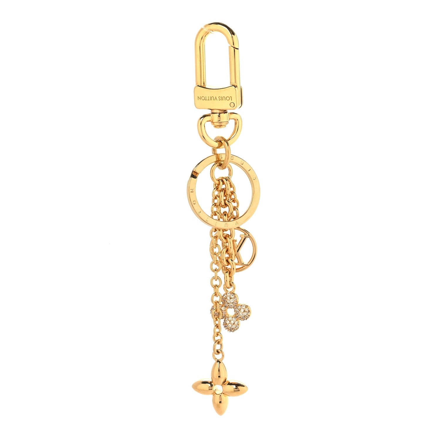 Louis Vuitton Blooming Garden Bag Charm Key Holder Gold 1 of 5