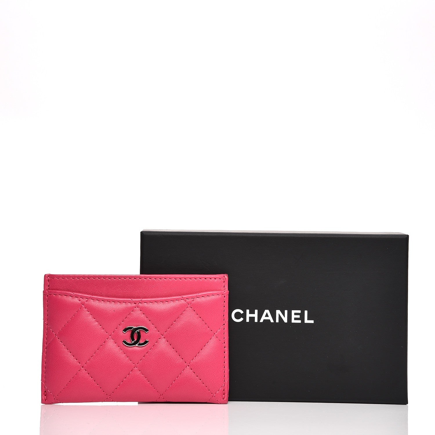 Chanel Lambskin Quilted Card Holder Fuchsia 9 of 9