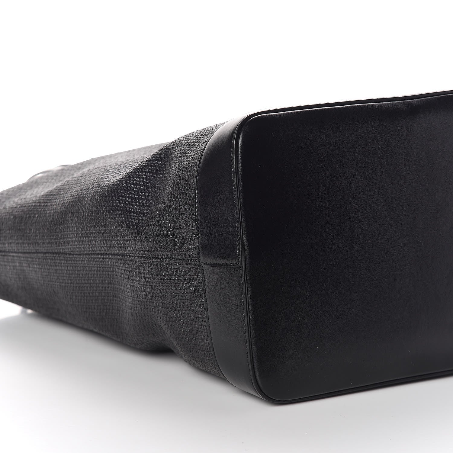 Saint Laurent Linen Canvas Teddy Shopping Bag Black 5 of 10