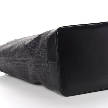Saint Laurent Linen Canvas Teddy Shopping Bag Black 5 of 10