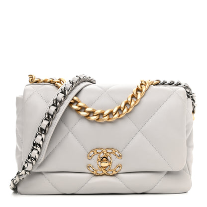 Chanel Lambskin Quilted Medium Chanel 19 Flap Grey 1 of 11