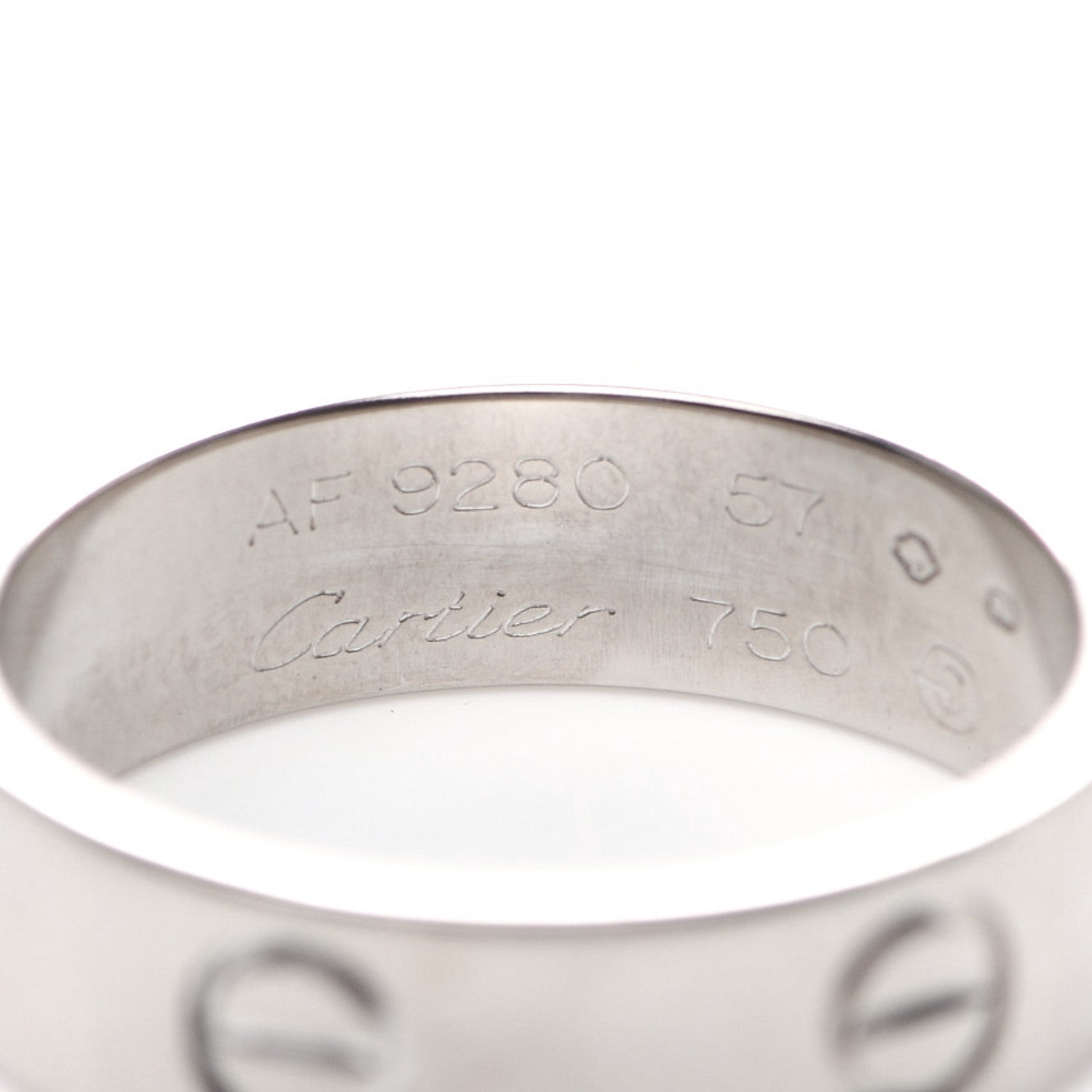 Cartier 18K White Gold 5.5mm LOVE Ring 57 8 4 of 5