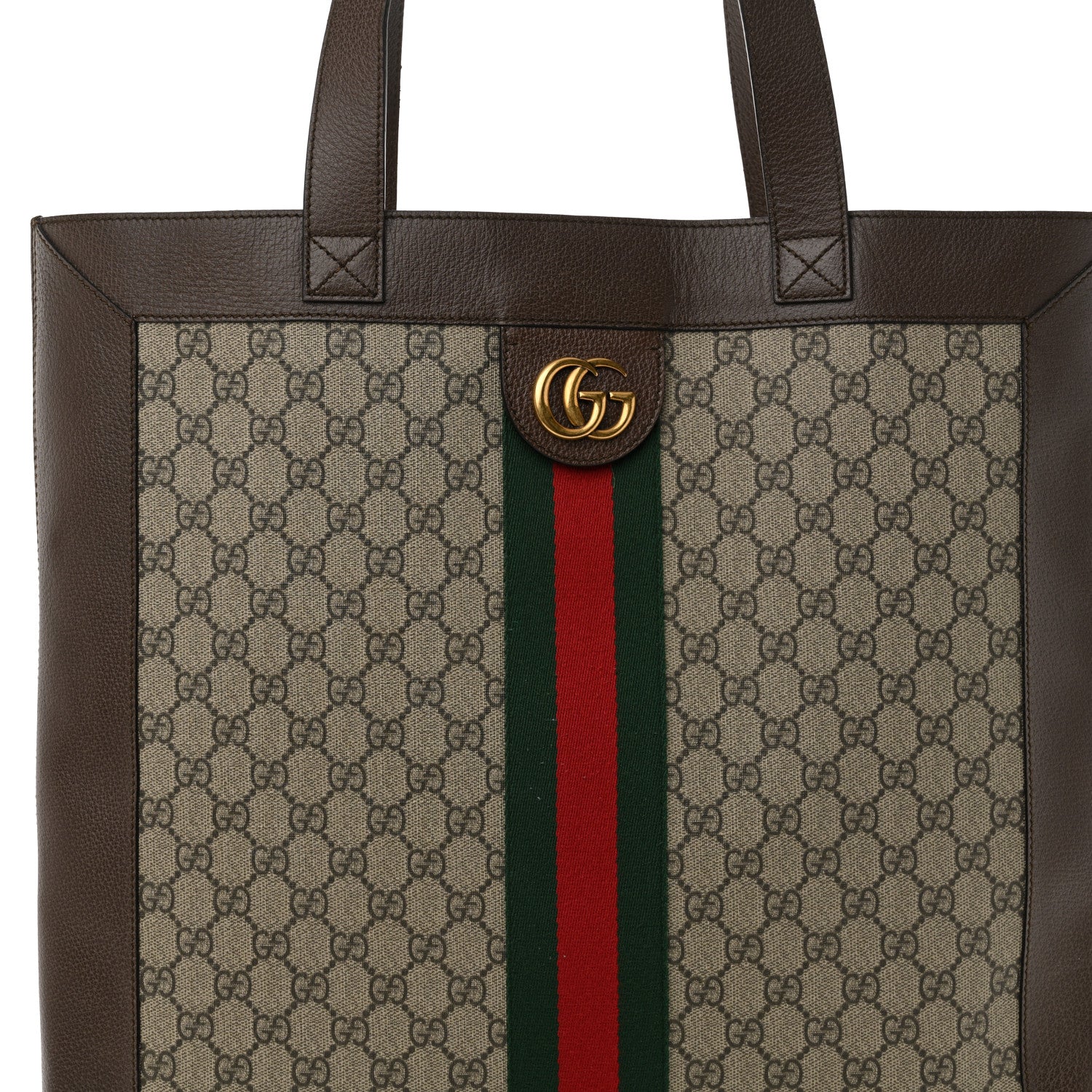Gucci GG Supreme Monogram Web Large Ophidia Vertical Shopping Tote Brown 9 of 19