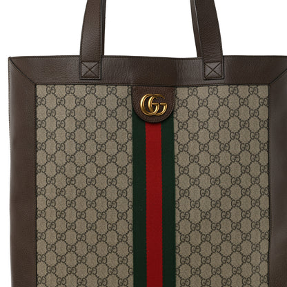 Gucci GG Supreme Monogram Web Large Ophidia Vertical Shopping Tote Brown 9 of 19