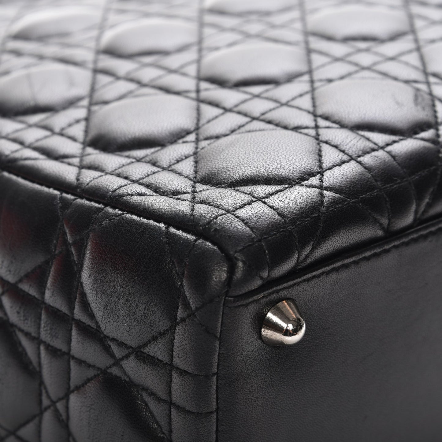 Lambskin Cannage Large Lady Dior Black