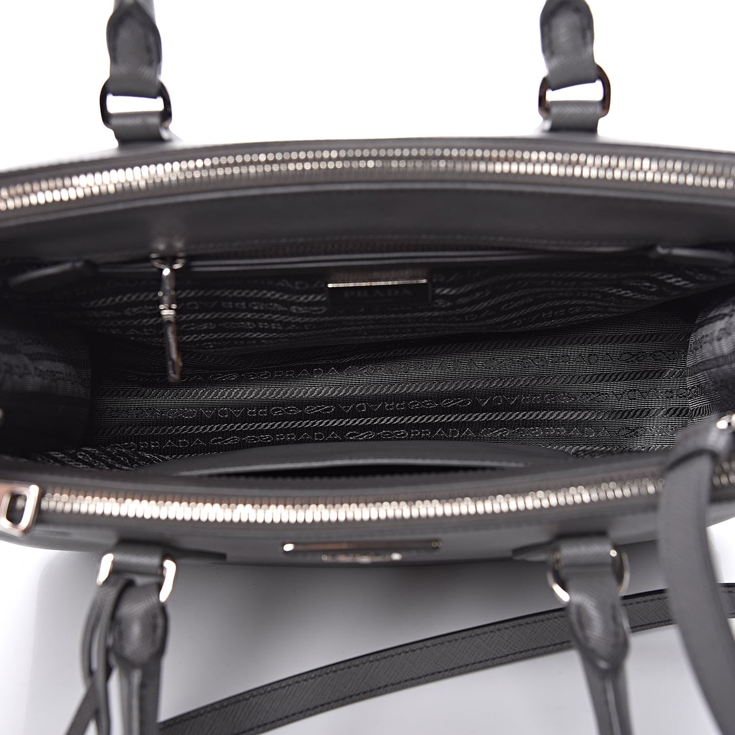 Prada Saffiano Small Galleria Double Zip Tote Marmo 5 of 10