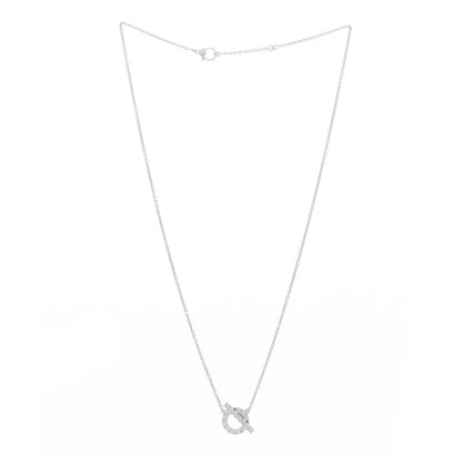 Hermes 18K White Gold Diamond Finesse Pendant Necklace 2 of 5