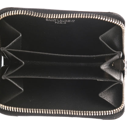 Saint Laurent Lambskin Y Quilted Monogram LouLou Zip Coin Purse Black 5 of 6