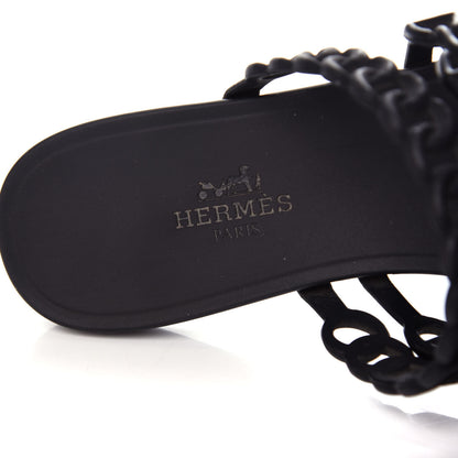 Hermes Rubber Chaine d'Ancre Nude Sandals 36 Black 9 of 10