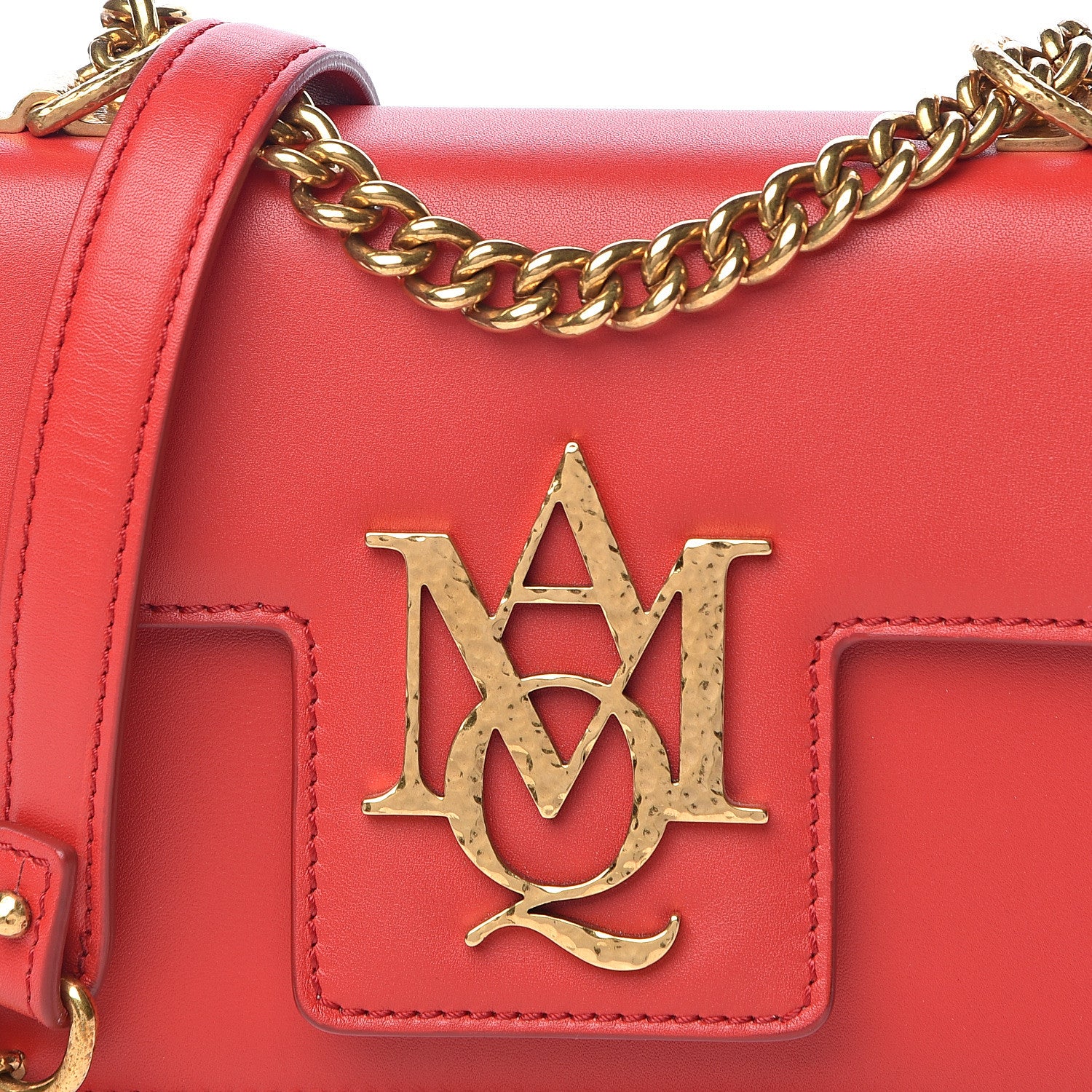 Alexander McQueen Calfskin Small Insignia Chain Flap Red 7 of 10