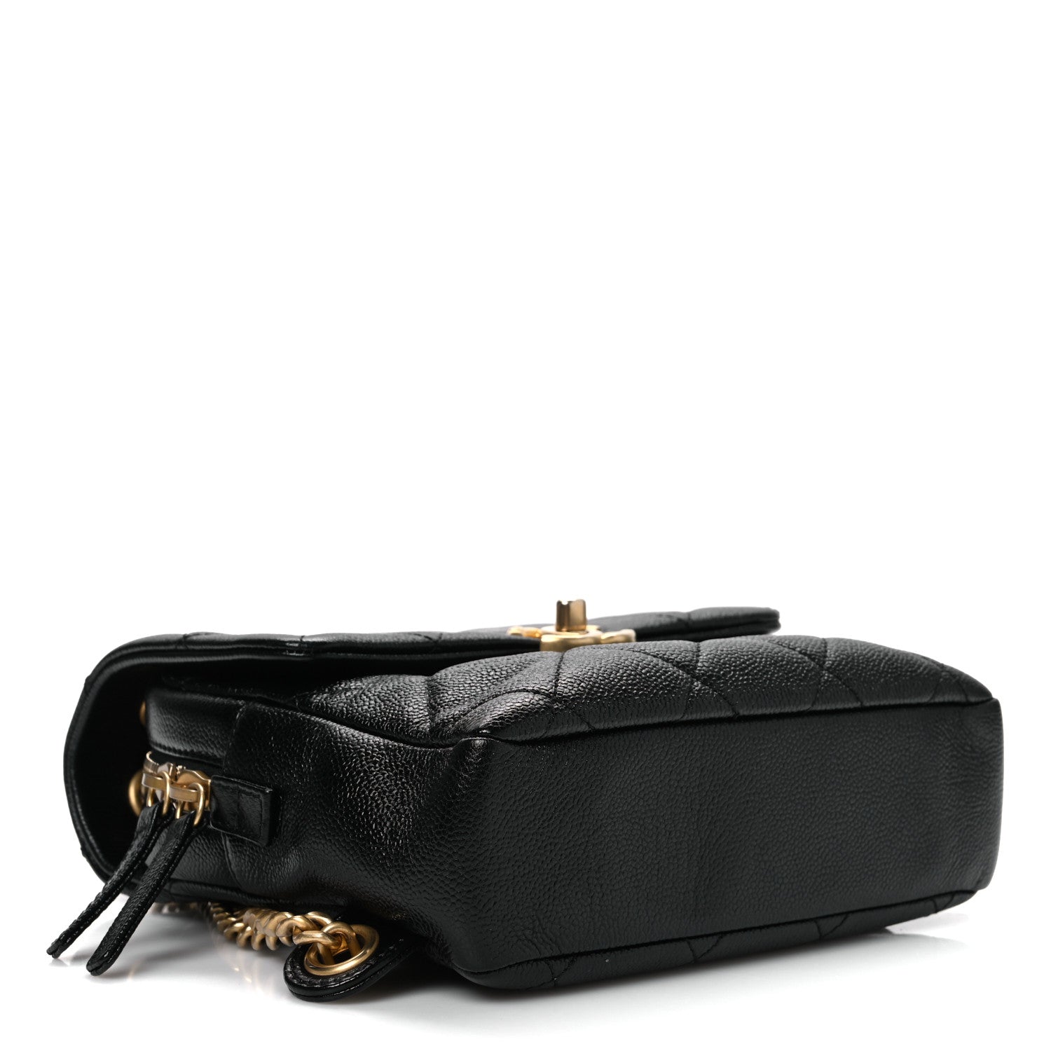 Chanel Shiny Caviar Quilted Chain Melody Backpack Black 4 of 12