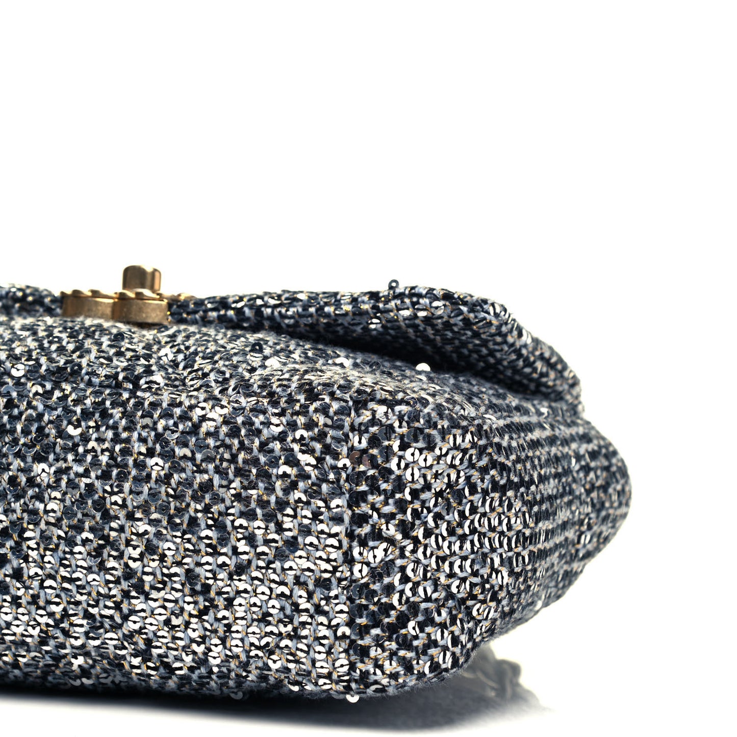 Sequin Quilted Medium Chanel 19 Flap Silver