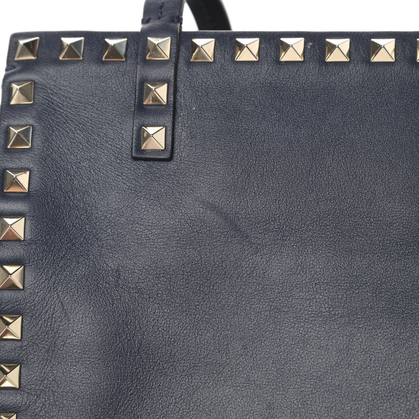 Calfskin Rockstud Double Handle Cinch Tote Marine