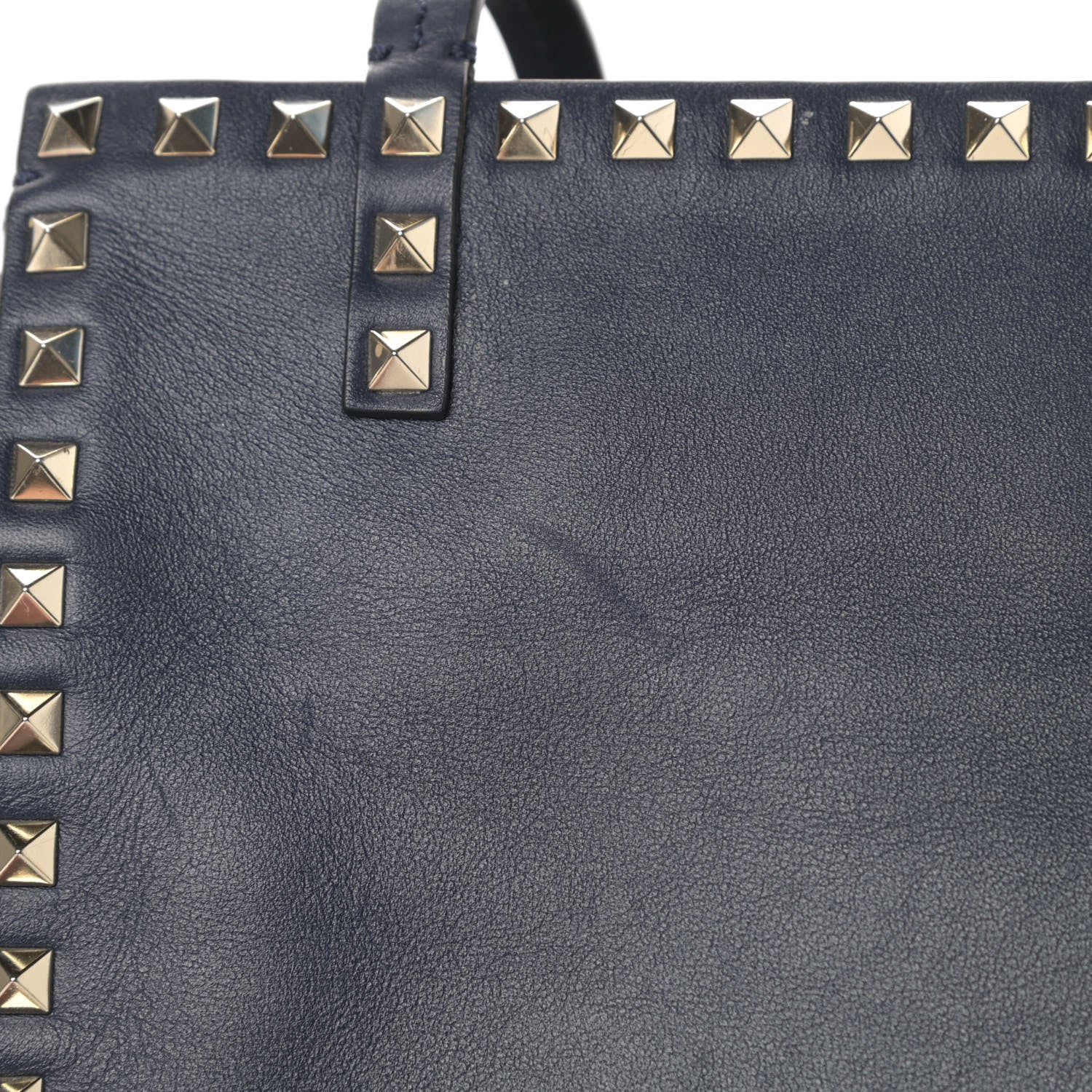 Valentino Garavani Calfskin Rockstud Double Handle Cinch Tote Marine 11 of 13