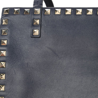Valentino Garavani Calfskin Rockstud Double Handle Cinch Tote Marine 11 of 13