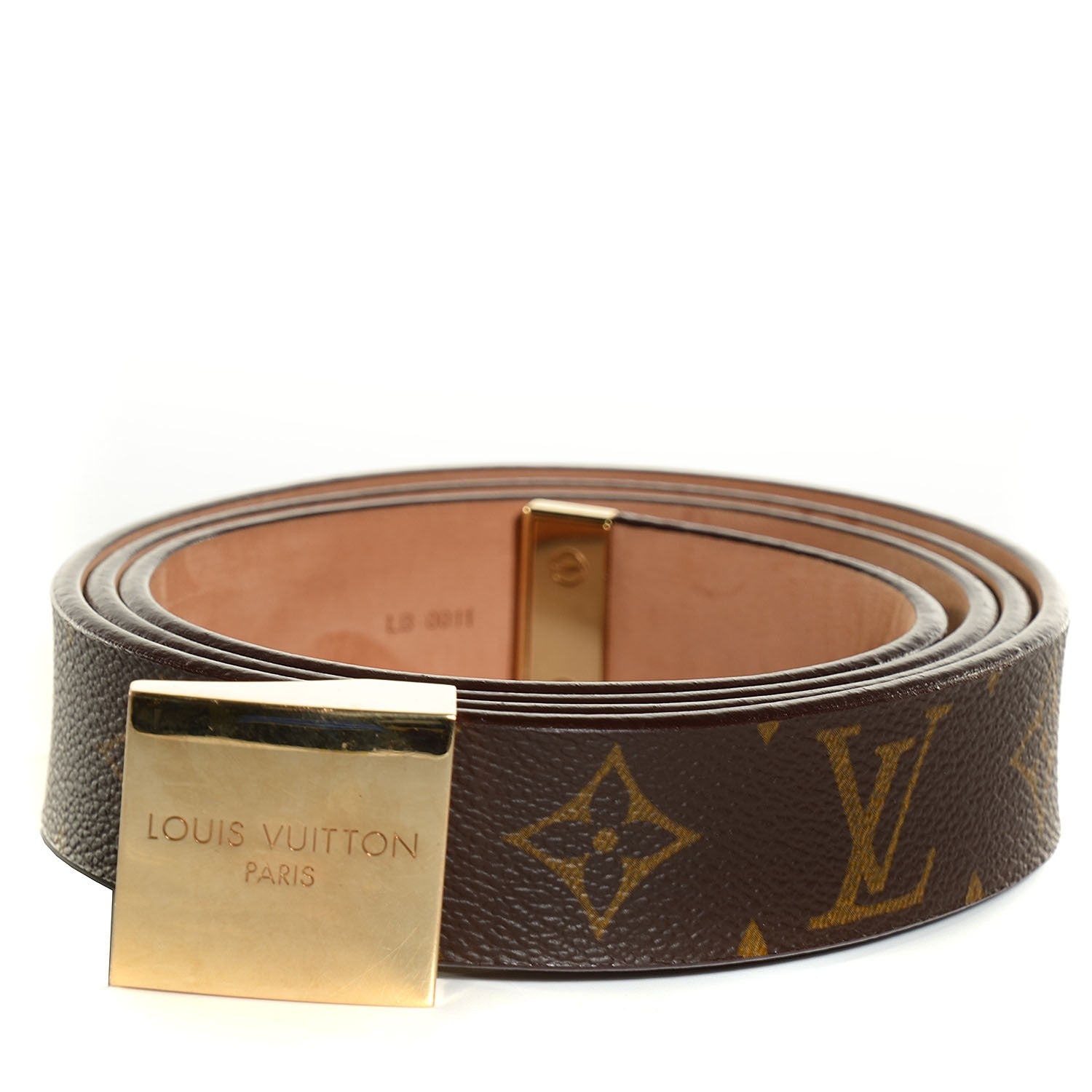 Louis Vuitton Monogram Ceinture Belt Gold Buckle 100 40 1 of 6