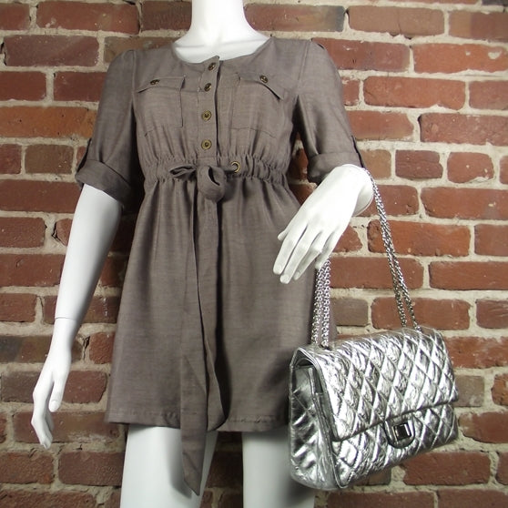 Chanel Distressed Leather 2.55 Reissue 227 Jumbo Flap Silver 2 of 10