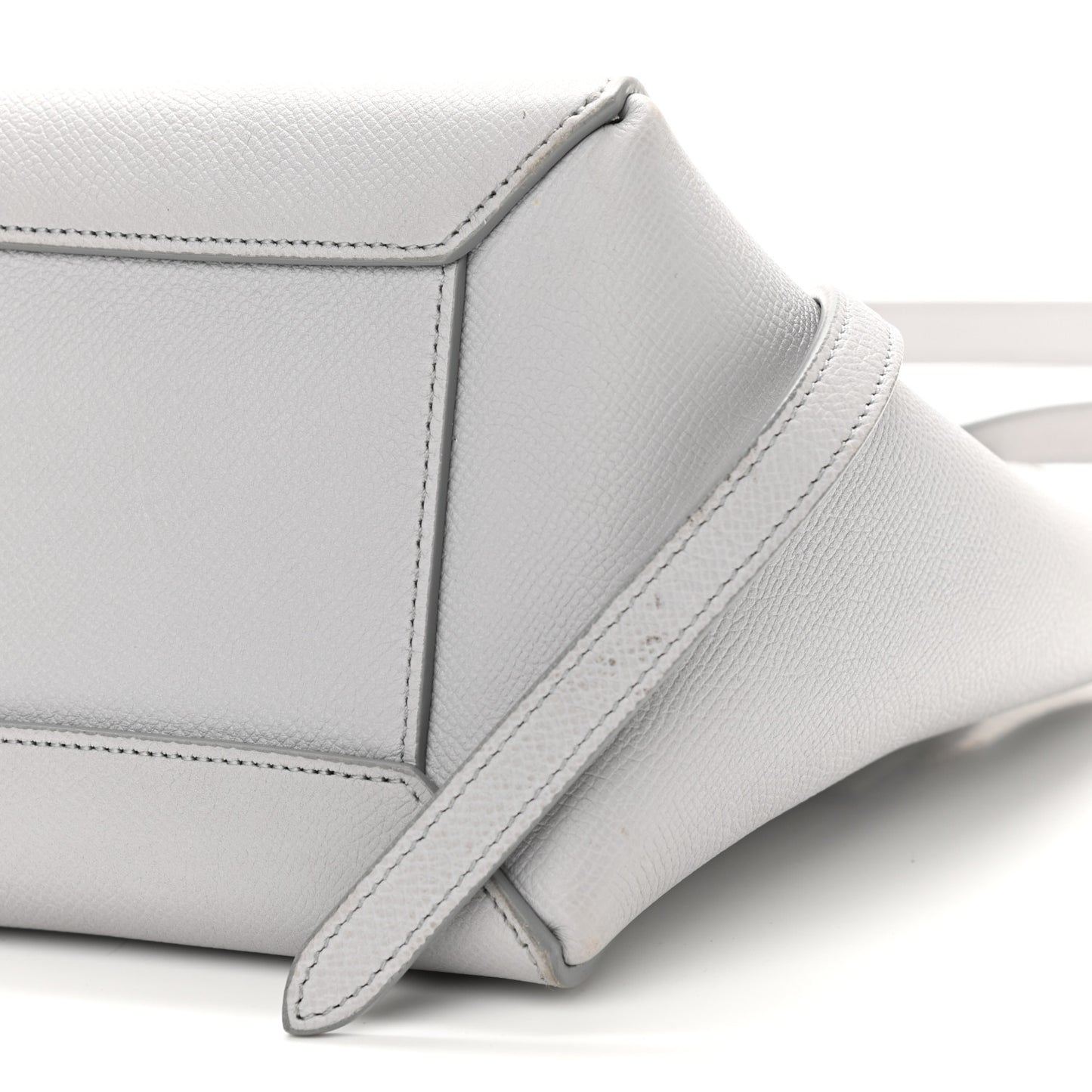 Grained Calfskin Micro Belt Bag Pearl Blue