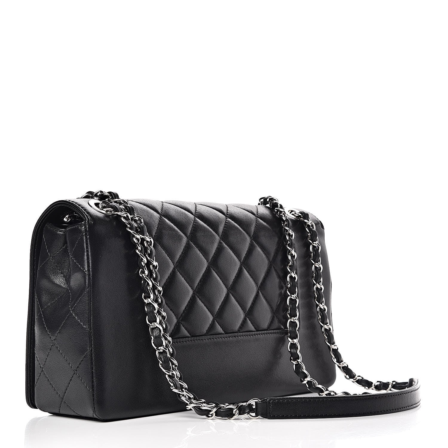 Chanel Sheepskin Quilted Vintage Mademoiselle Flap Black 3 of 10