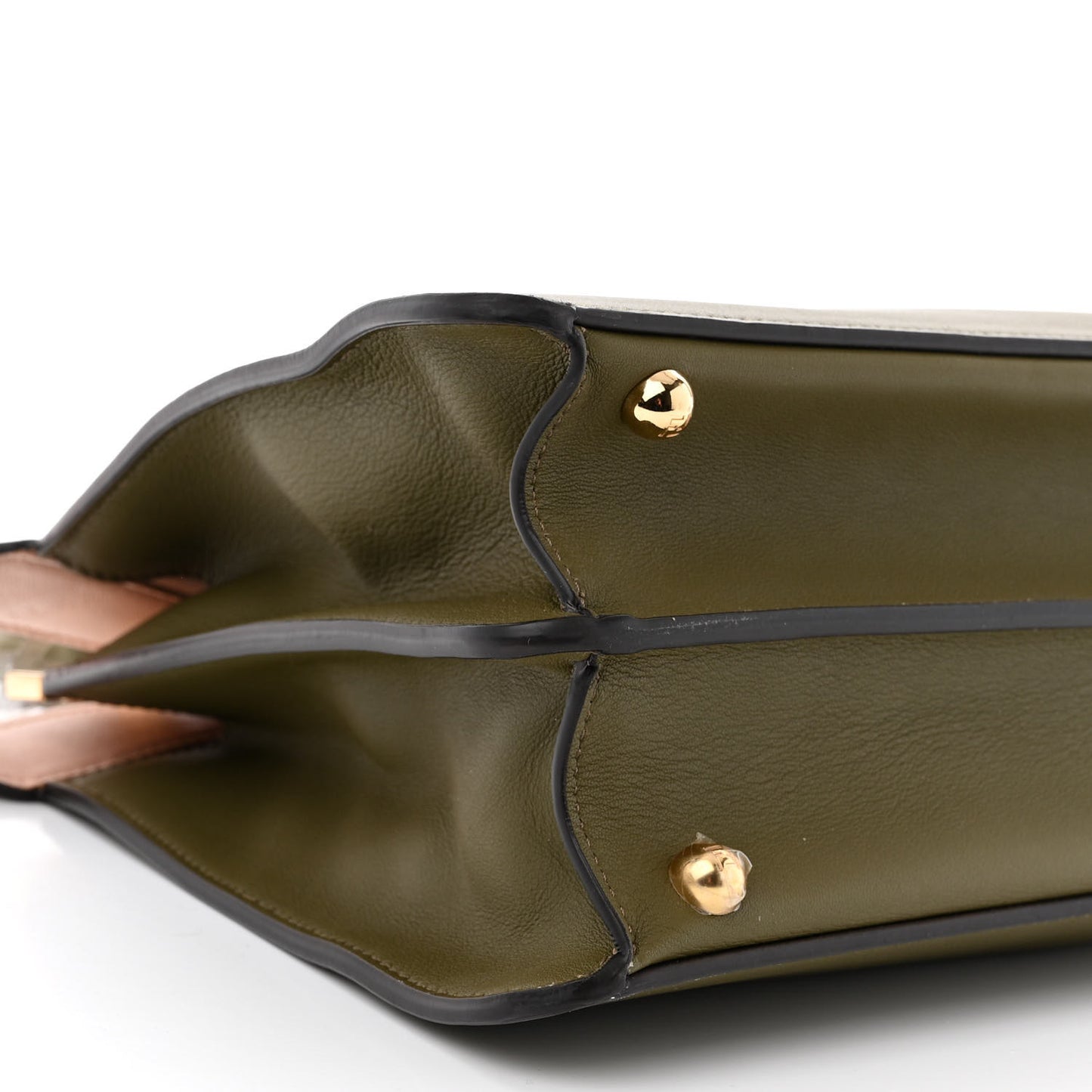 Vitello Seta Shiny Nappa Medium Peekaboo I SEE U Satchel Avocado Light Rose