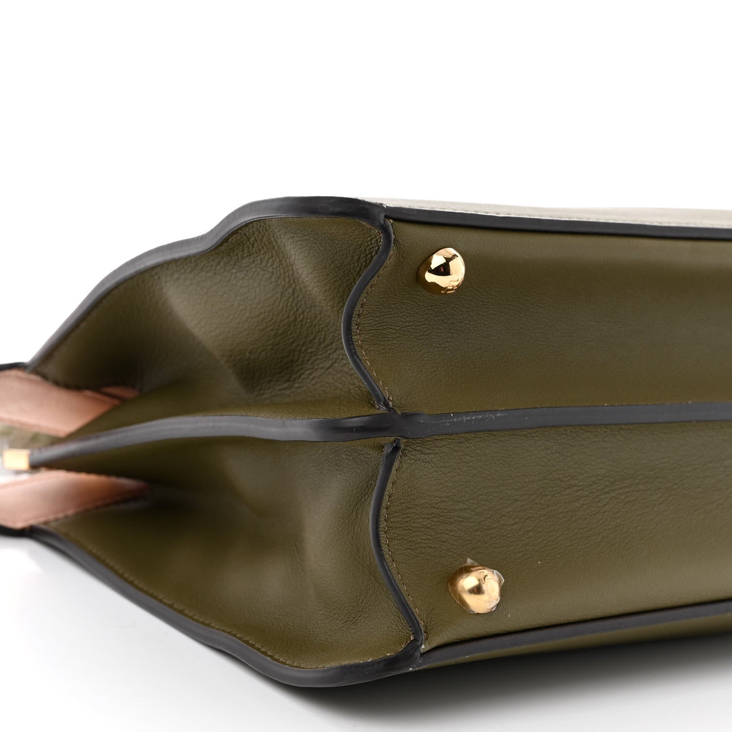 Fendi Vitello Seta Shiny Nappa Medium Peekaboo I SEE U Satchel Avocado Light Rose 9 of 12