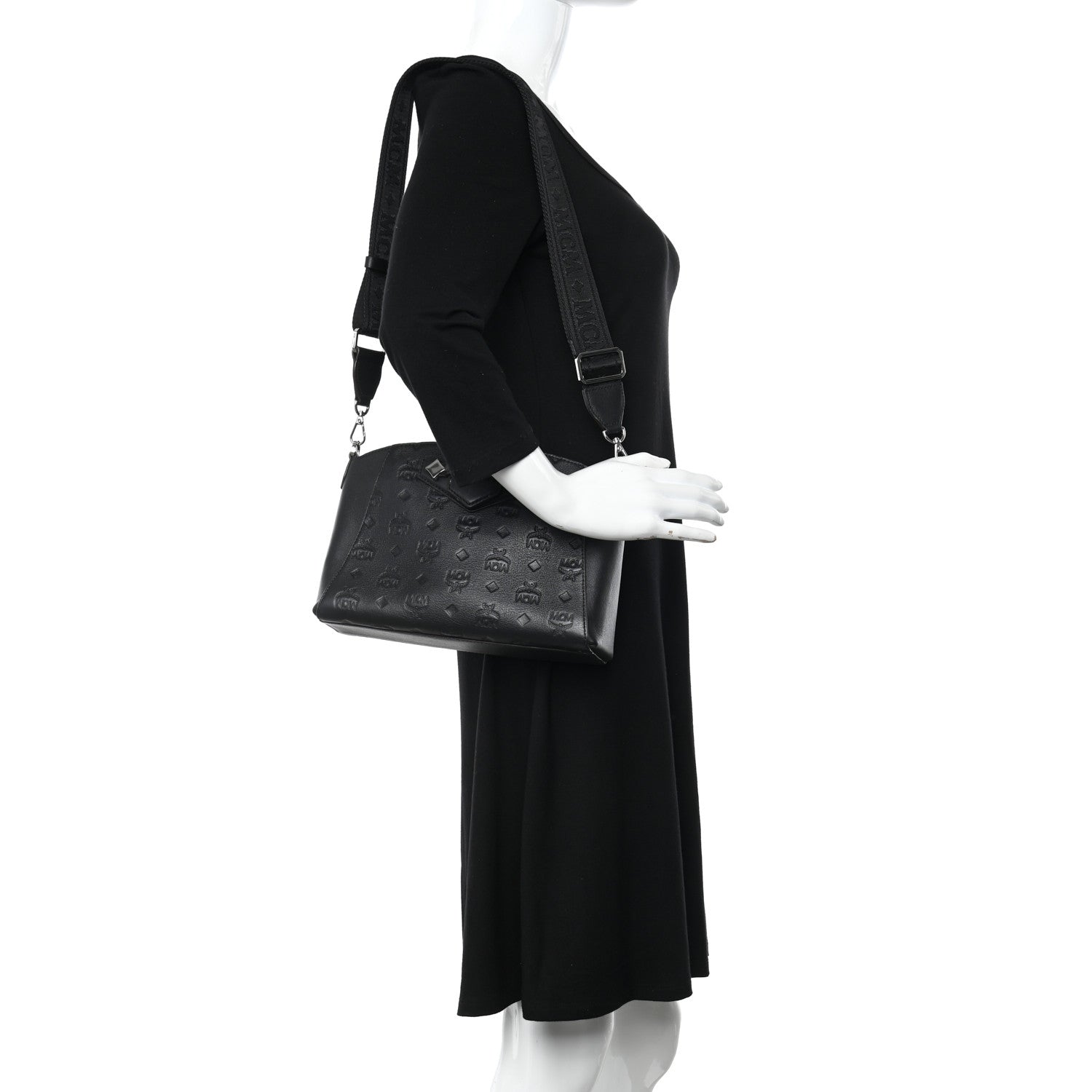 MCM Calfskin Ottomar Essential Crossbody Bag Black 2 of 11