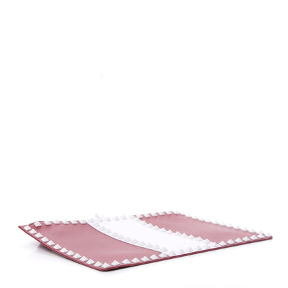 Valentino Garavani Calfskin Colorblock Large Free Rockstud Zip Pouch Rosso Valentino Optic White 4 of 7