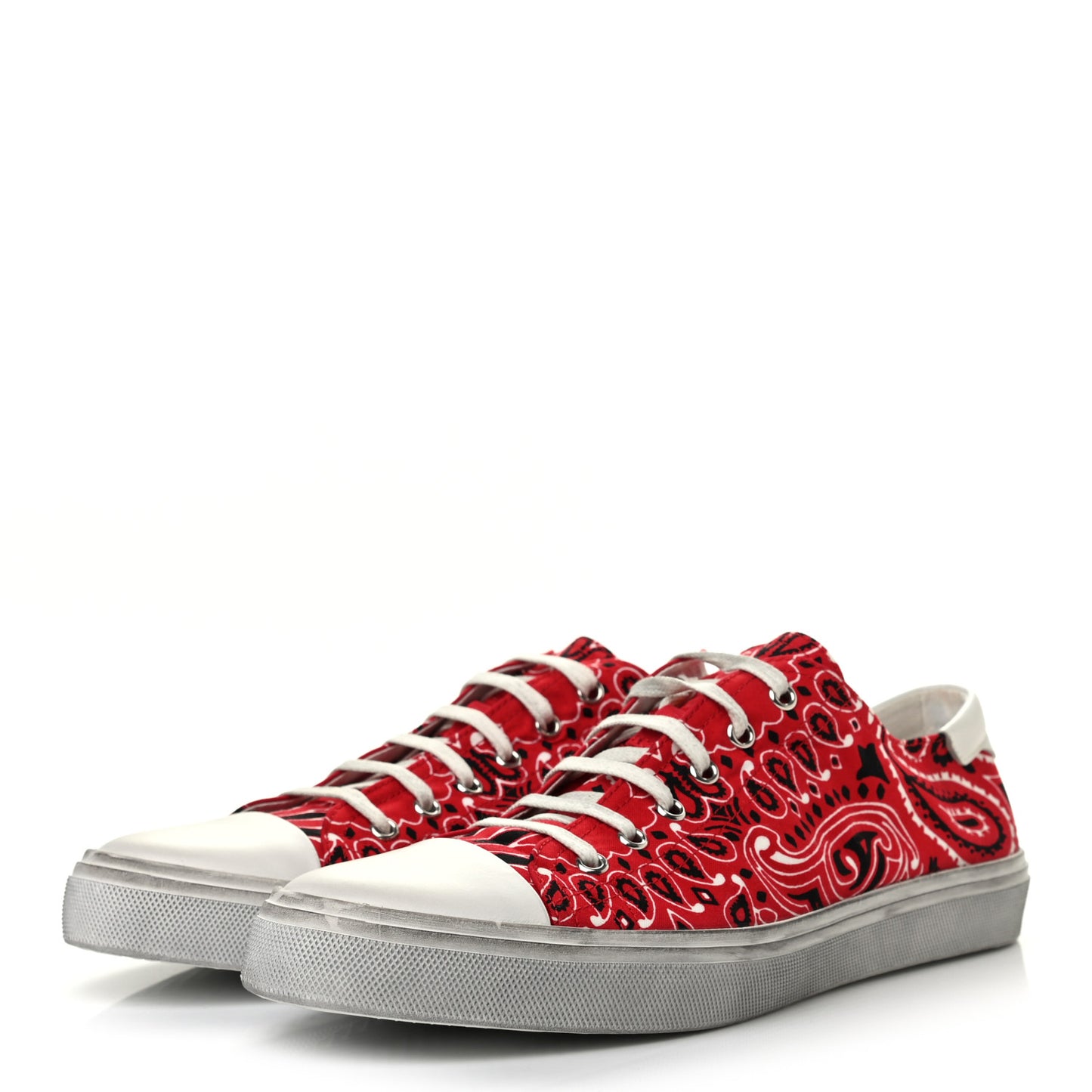 Canvas Bandana Print Bedford Low Top Sneakers 42 Red