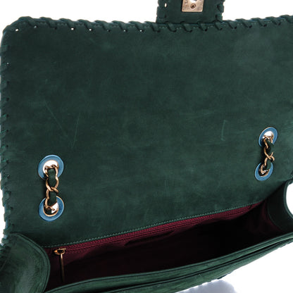 Chanel Metallic Calfskin Quilted Jumbo Happy Stitch Flap Green 9 of 9