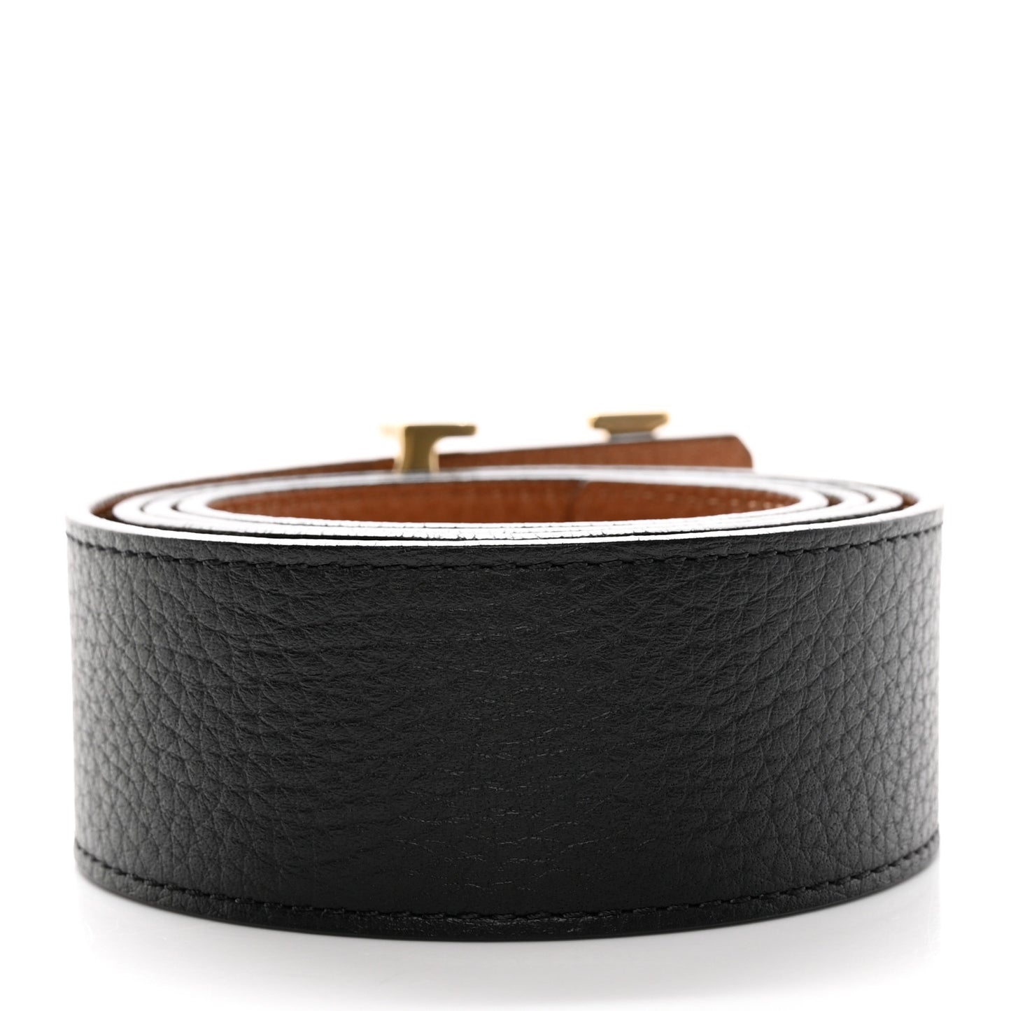 Taurillon Calfskin 30mm LV Initiales Reversible Belt Black