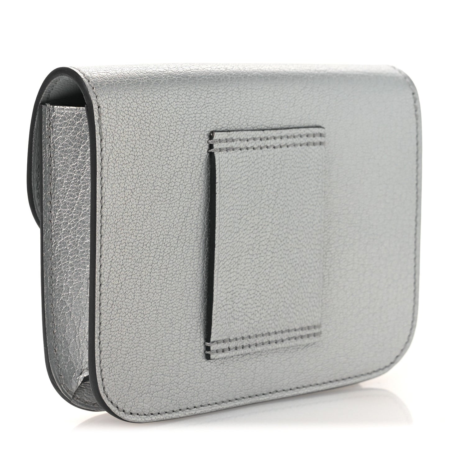 Metallic Chevre Chamkilight Constance Slim Wallet Argent