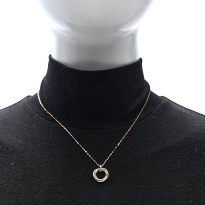 Cartier 18K Pink White Yellow Gold Diamond Small Trinity Half Paved Pendant Necklace 2 of 5