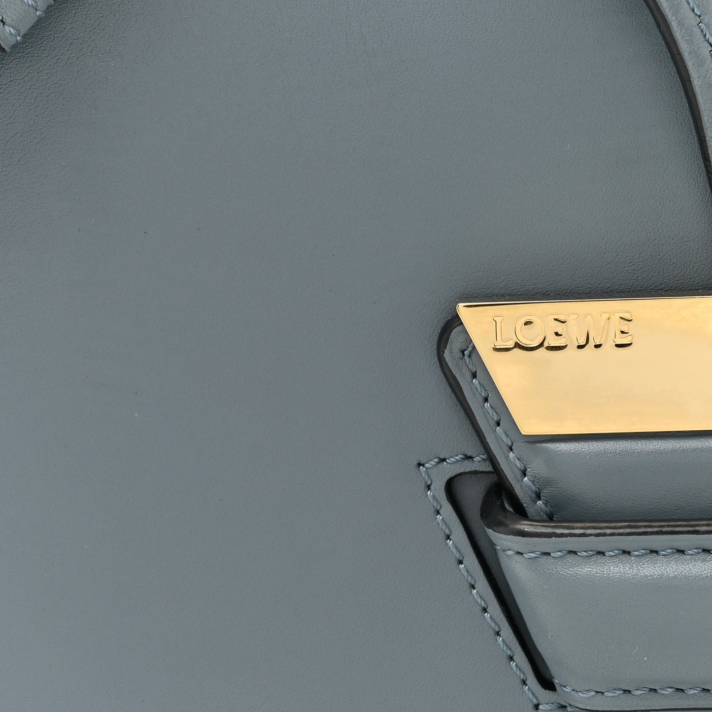 Calfskin Small Barcelona Shoulder Bag Stone Blue