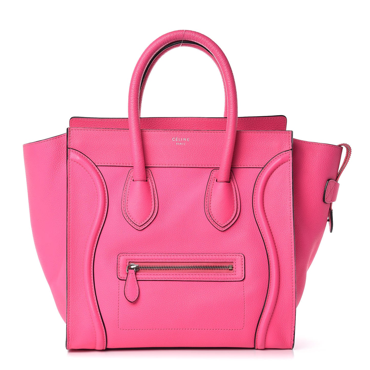 Drummed Calfskin Mini Luggage Fluo Pink