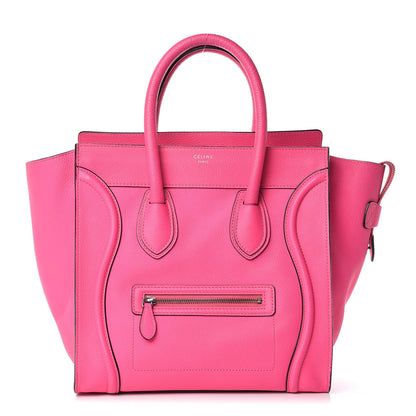 Celine Drummed Calfskin Mini Luggage Fluo Pink 1 of 13