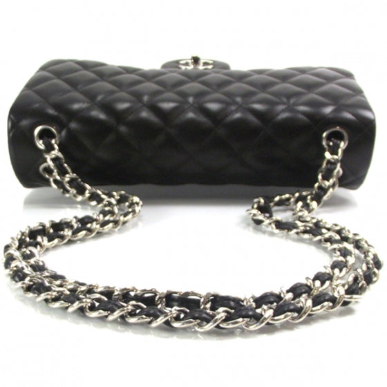 Lambskin Jumbo Double Flap Black