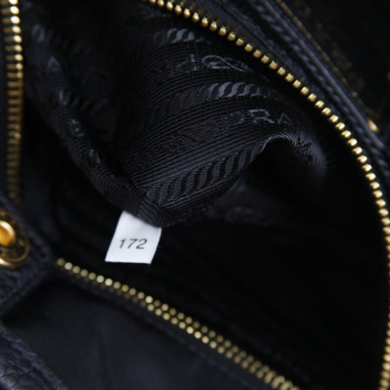 Tessuto Vitello Leather Tote Black