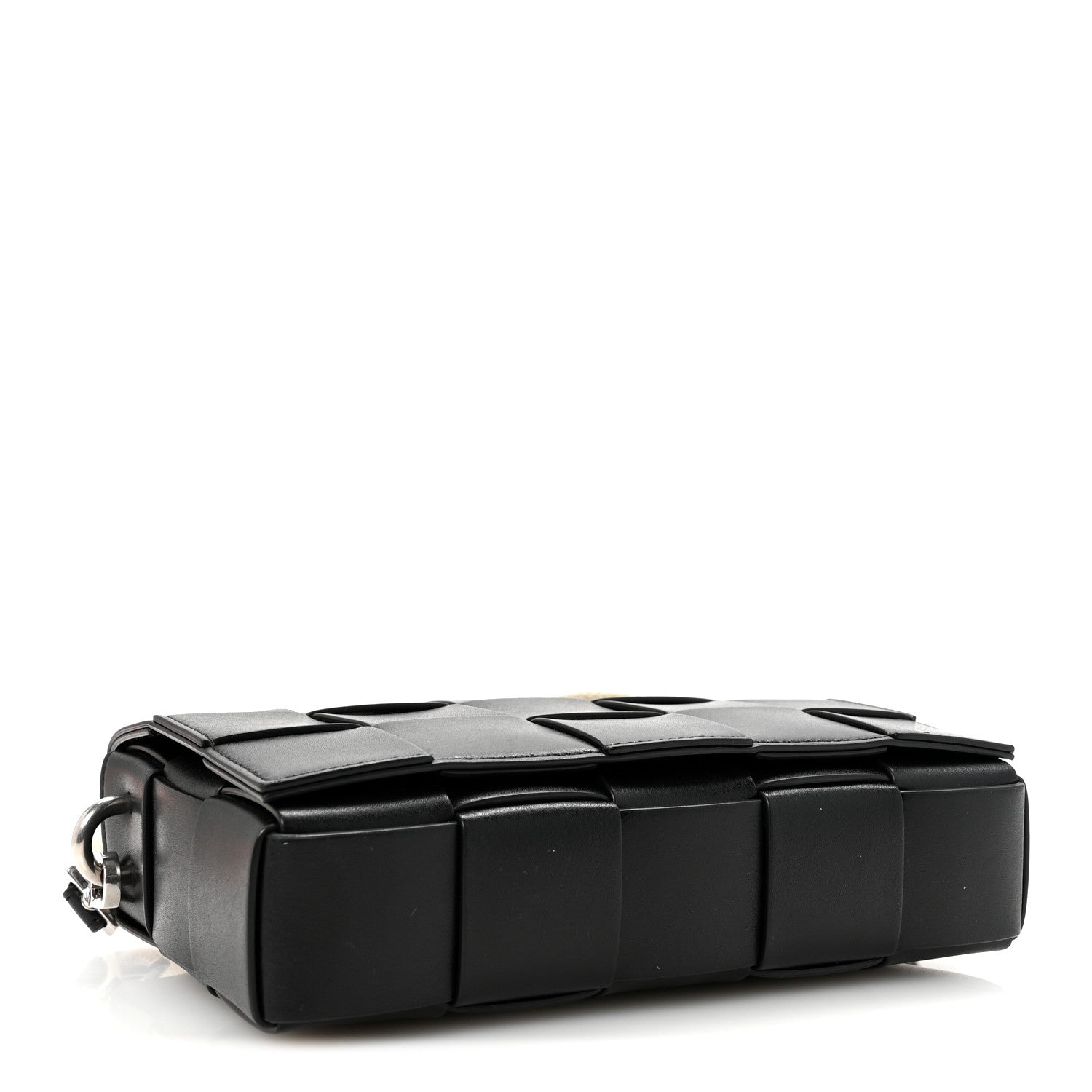 Bottega Veneta Calfskin Maxi Intreccio Cassette With Strap Bag Black 5 of 9