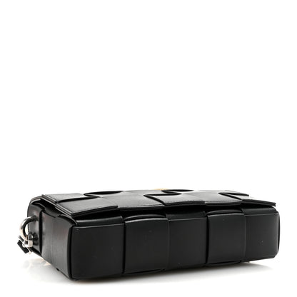 Bottega Veneta Calfskin Maxi Intreccio Cassette With Strap Bag Black 5 of 9