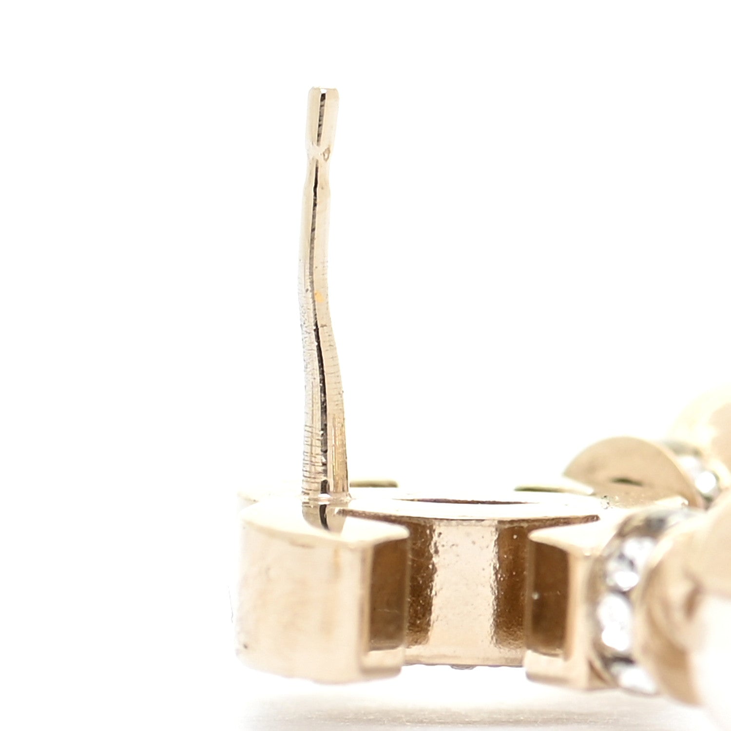 Chanel Pearl Crystal Nefertiti CC Drop Earrings Gold 5 of 6