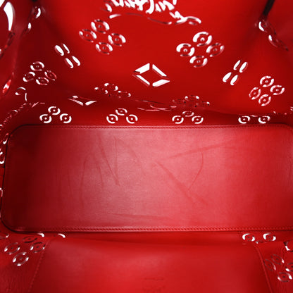 Christian Louboutin Calfskin Loubinthesky Small Perforated Cabarock Spikes Tote Biscotto 5 of 9