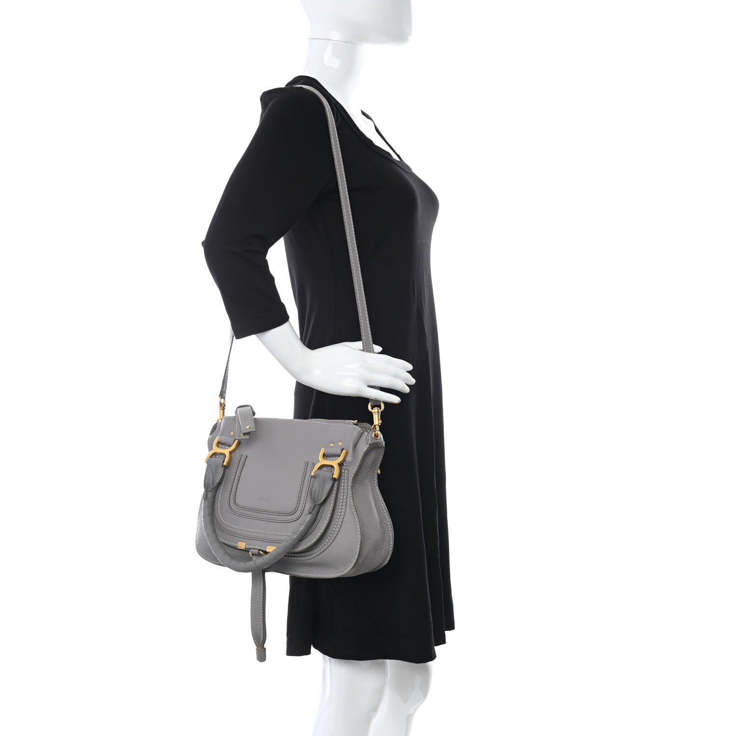 Chloe Calfskin Small Marcie Satchel Cashmere Grey 2 of 10