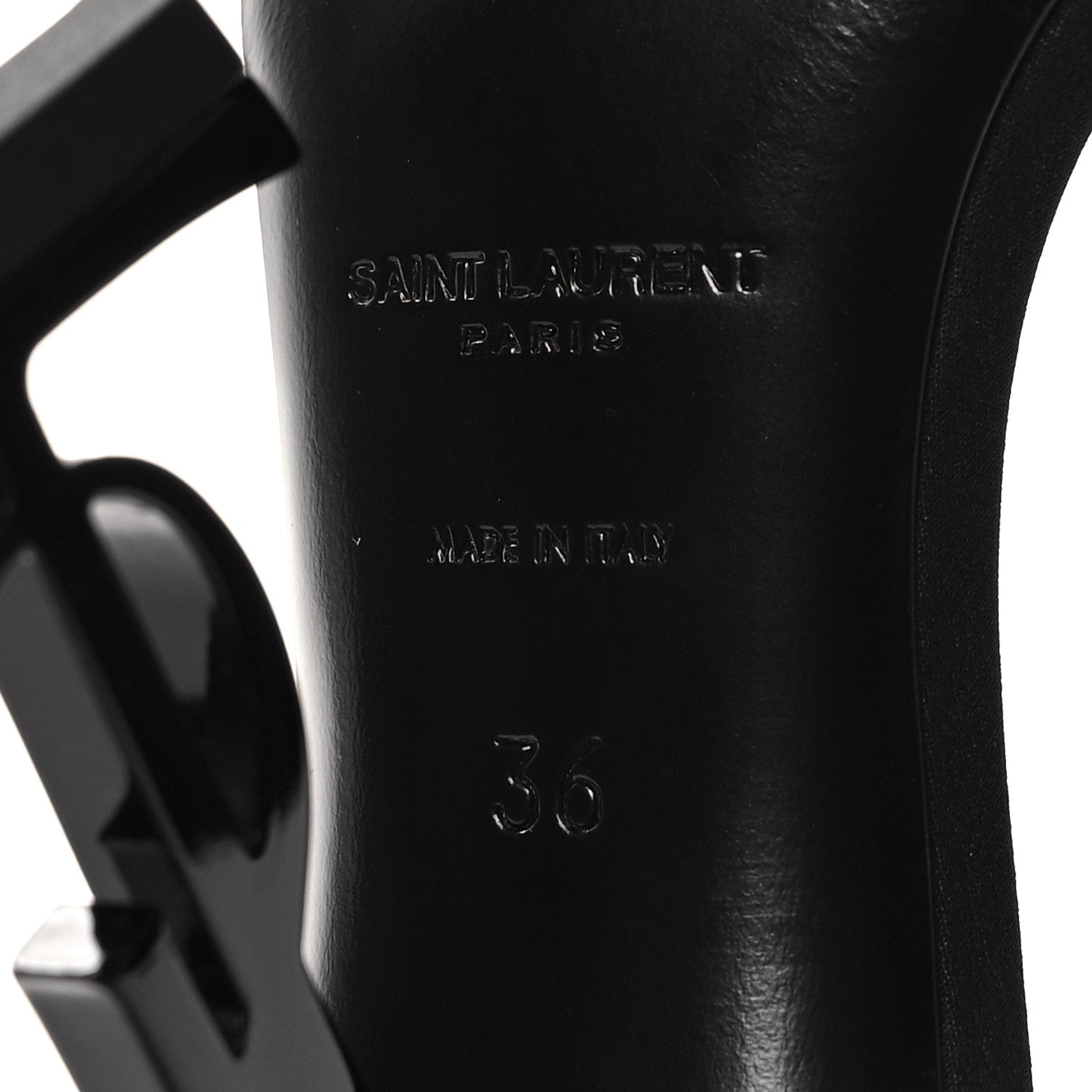 Saint Laurent Calfskin Opyum 110 Sandals 36 Black 7 of 9