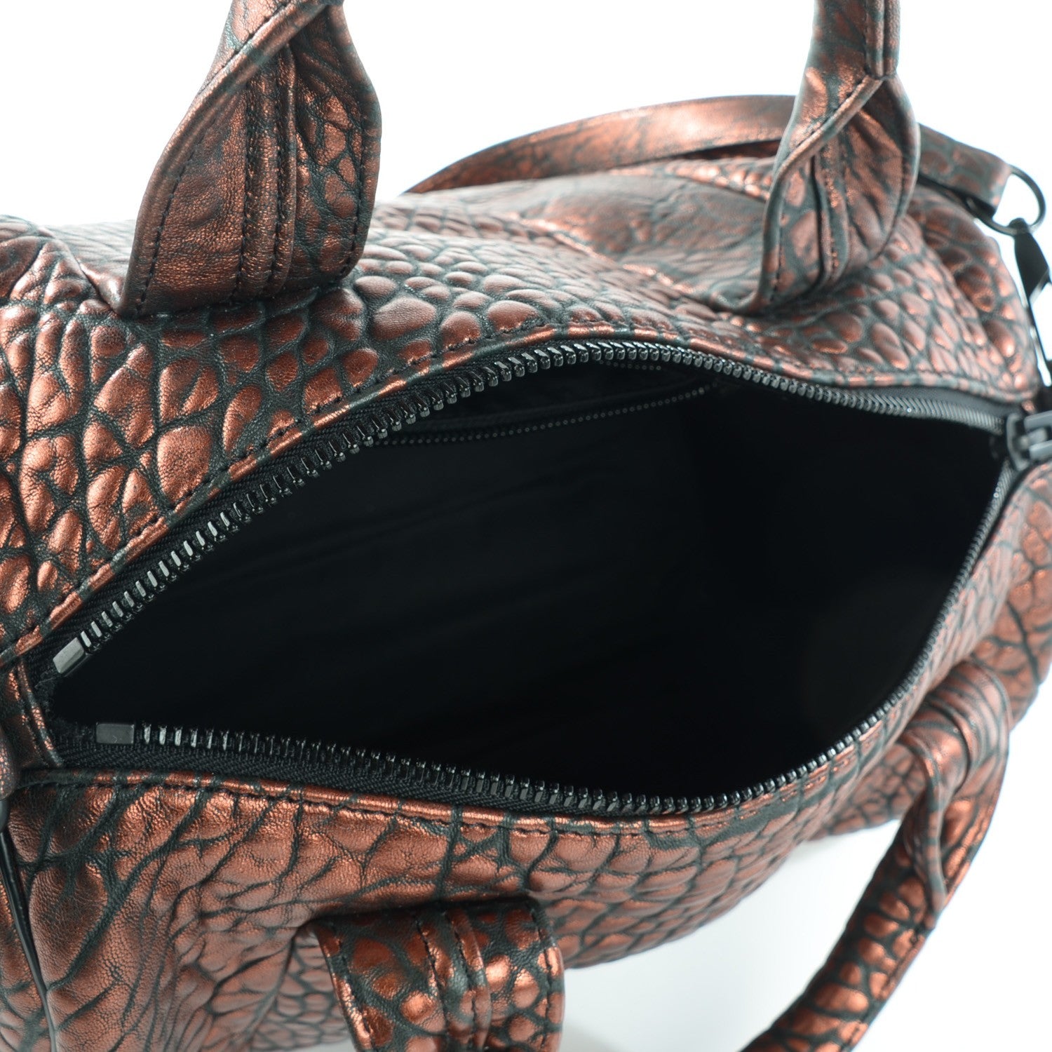 Alexander Wang Metallic Pebbled Lambskin Rocco Bronze Black Hardware 5 of 8