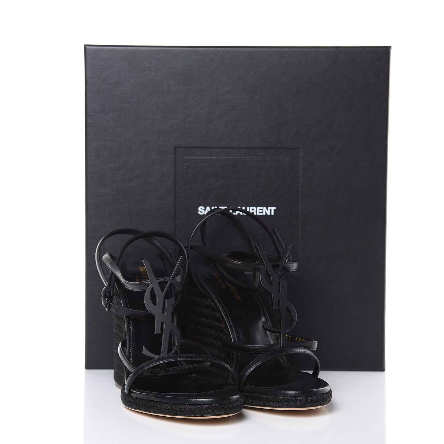 Calfskin Cassandra Espadrille 105 Wedges 39 Black