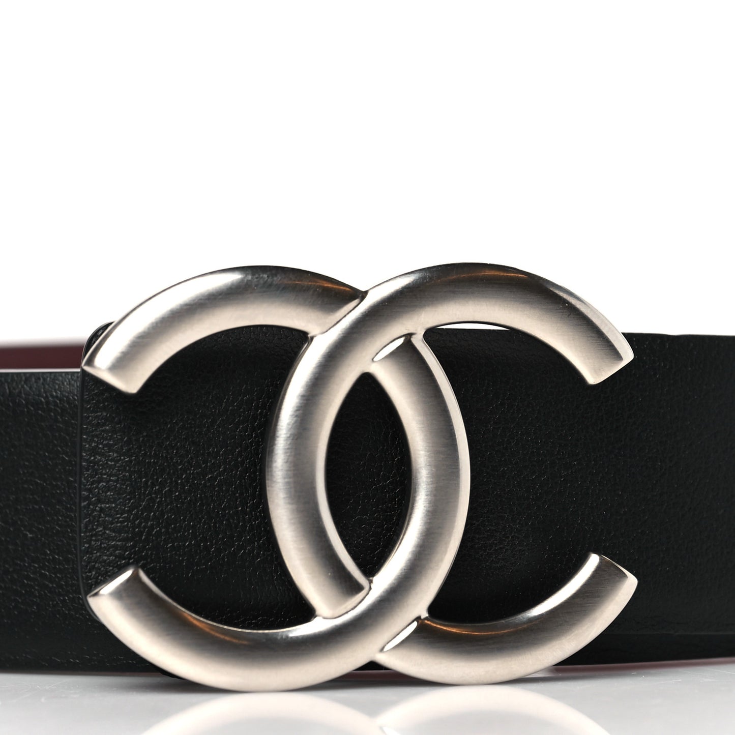 Calfskin CC Reversible Belt 80 32 Black Burgundy